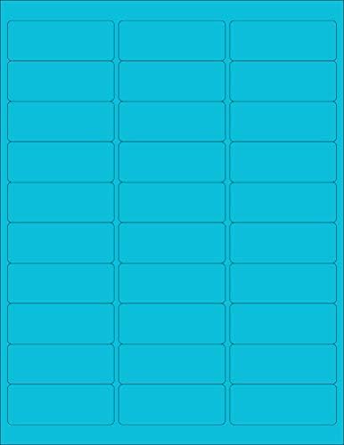 NextDayLabels - 8-1/2 x 11 Neon Color High Light Fluorescent Labels for Laser & Inkjet Printer (Blue Fluorescent, 1"" x 2-5/8"" - 30 Per Page | 3000 Labels) - Image 2